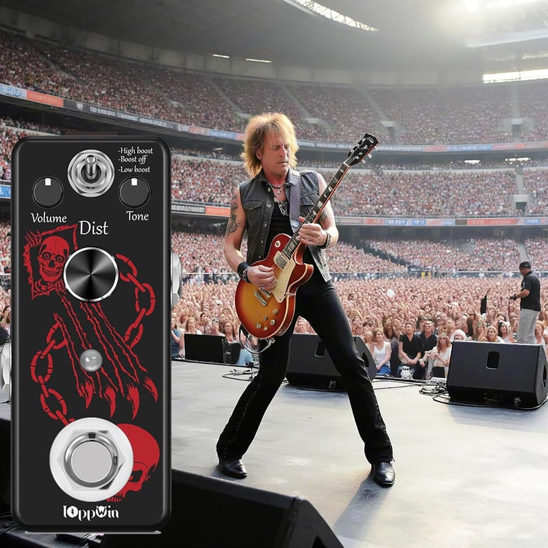 IOppWin HOLY WAR Heavy Metal Distortion Pedal - 3 Mode (Lo/Hi Boost) True Bypass, Mini Metal Casing, Guitar Effects Pedal - Image 4